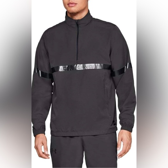 Under Armour Other - Under Armour Men's Black Windbreaker with Glossy Stripes